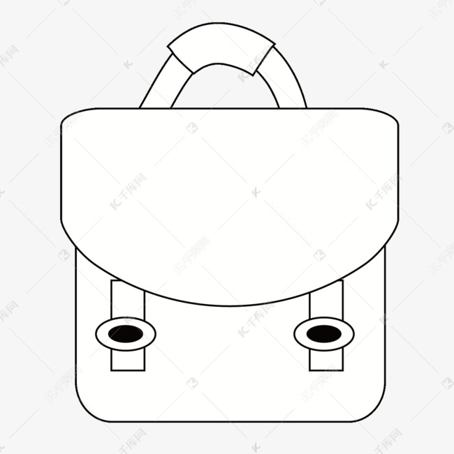 黑白书包简笔画