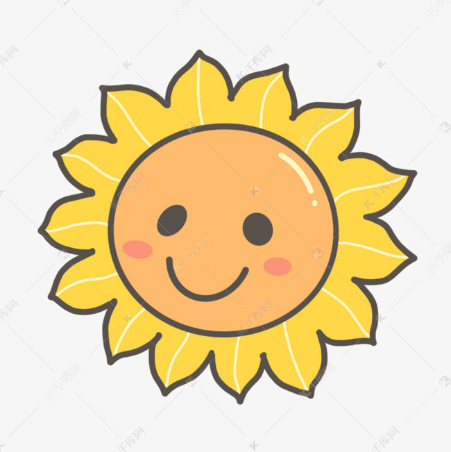 库图片素材频道为微笑脸红的可爱卡通太阳png图片提供免费下载的机会
