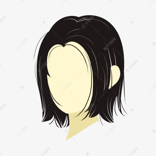 中分卡通黑色女士发型