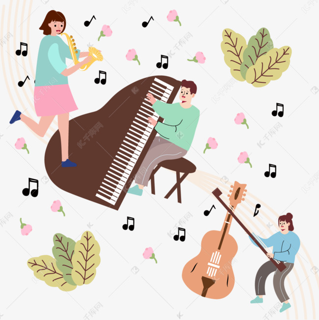 音乐兴趣爱好插画素材图片免费下载-千库网