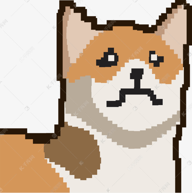 可爱的柯基犬像素艺术