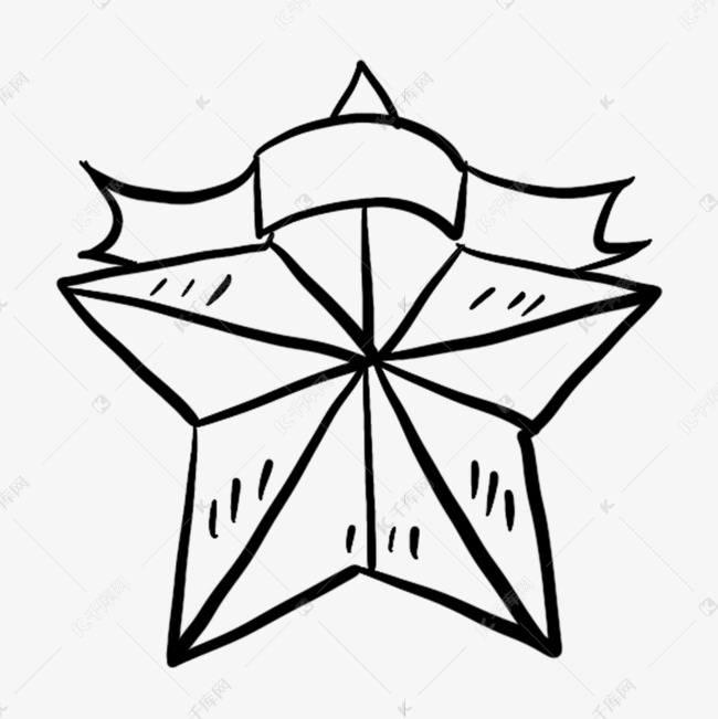 黑白星星涂鸦剪贴画条幅