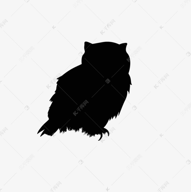 猫头鹰黑色剪影可爱猫头鹰