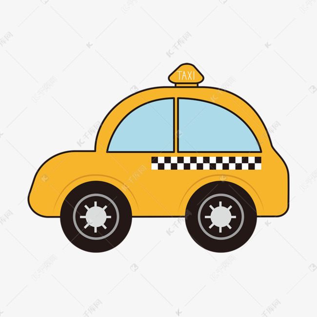 出租车剪贴画可爱黄色汽车