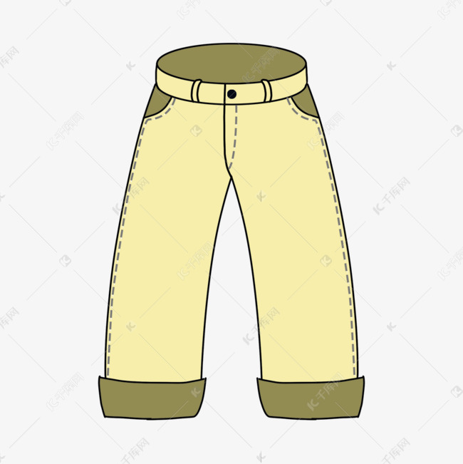 裤子剪贴画黄色牛仔