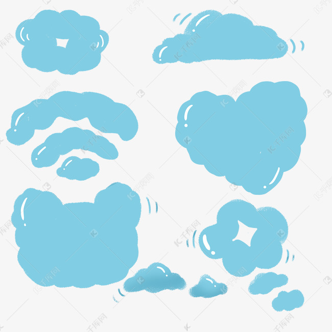 软萌可爱漫画云卡通云朵素材图片免费下载 高清装饰图案psd 千库网 图片编号