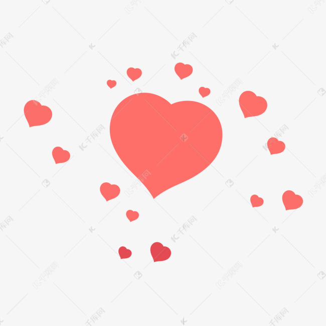 可爱卡通大小爱心装饰