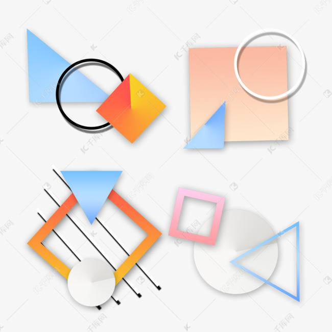 简单几何图案拼接素材图片免费下载-千库网