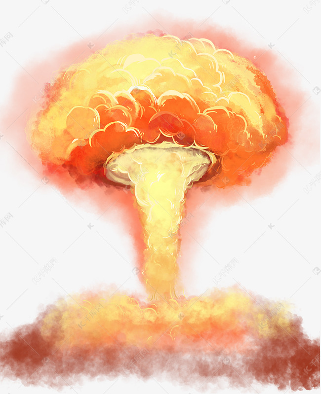 蘑菇云水彩画风