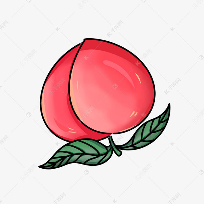 手绘水果桃子水蜜桃