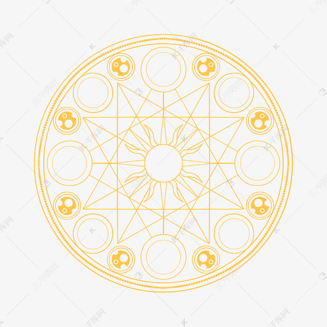 星座占卜金色星盘星空底纹