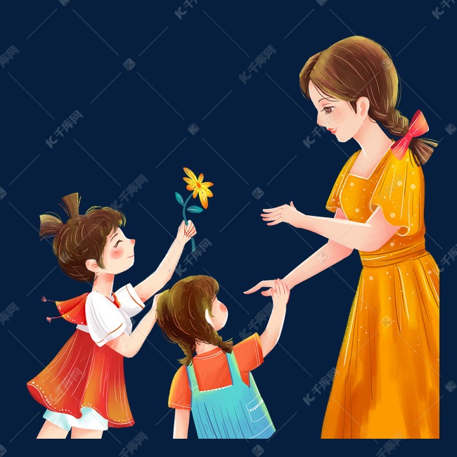 教师节小朋友送花给老师