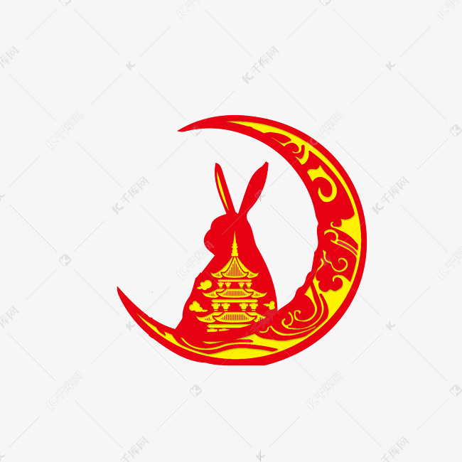 中秋中秋节月亮玉兔剪纸