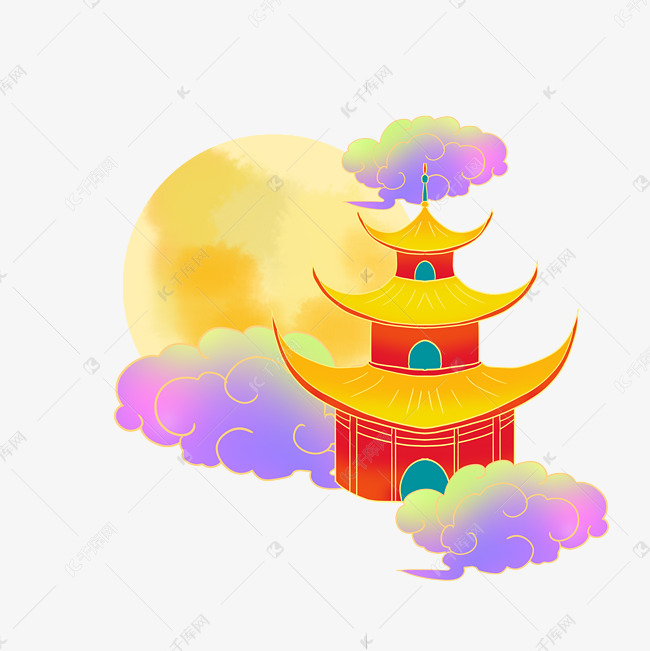 中秋中秋节广寒宫宫殿中国风国潮