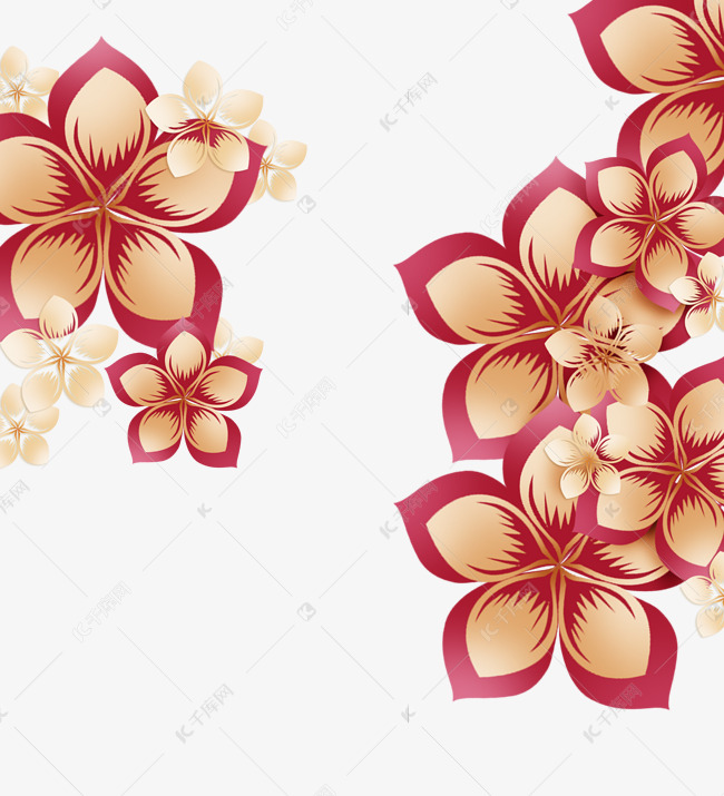 新年剪纸装饰春节新年花朵红色素材图片免费下载 高清节日节气psd 千库网 图片编号