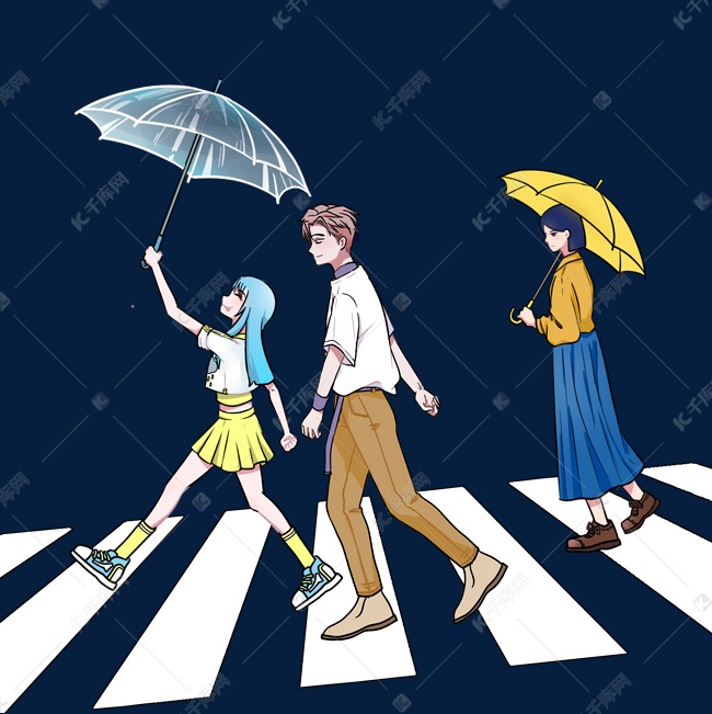 斑马线行人过马路