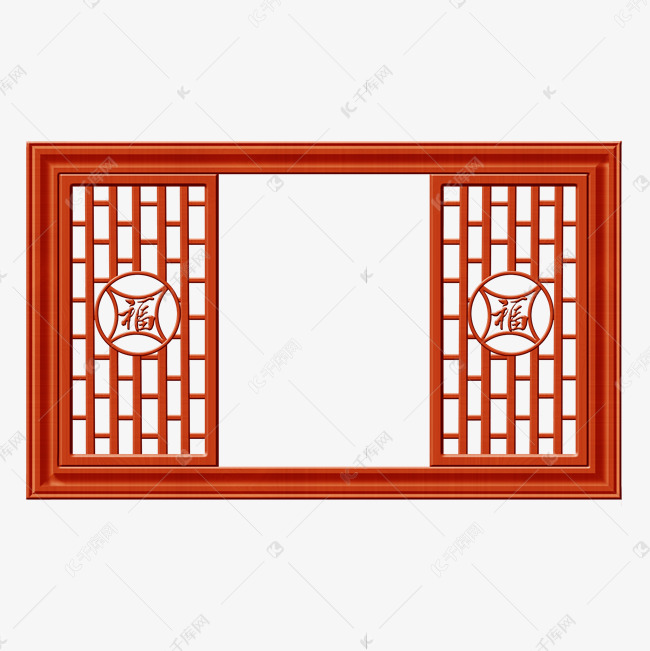 中国古风雕花门窗边框实木红木福