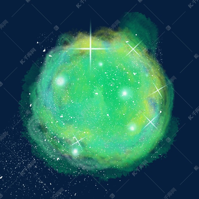 唯美炫彩星空底纹绿色