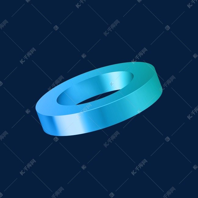 c4d透明立体圆环图形渐变酸性