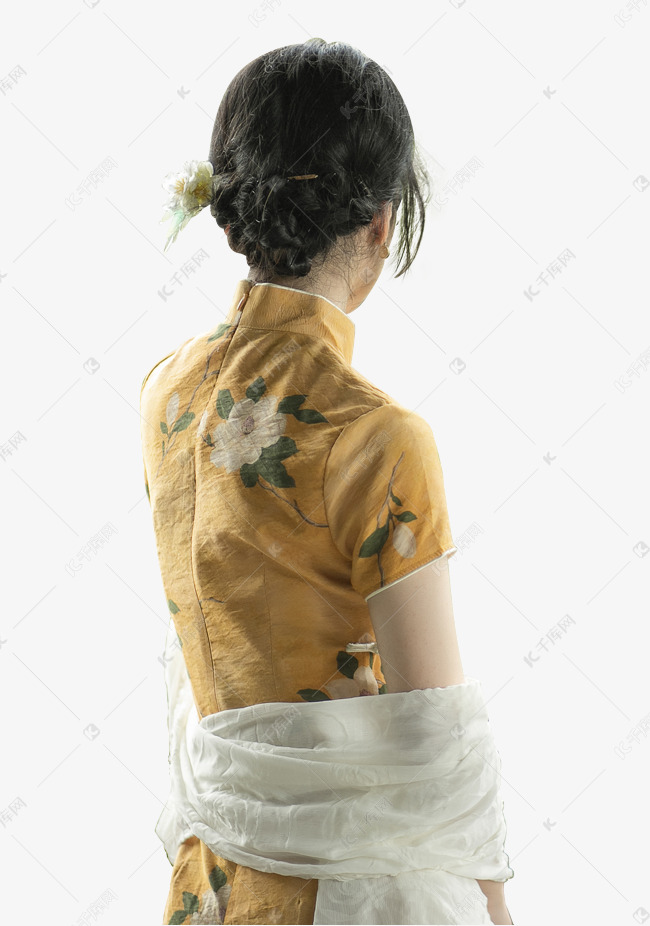 旗袍女子背影
