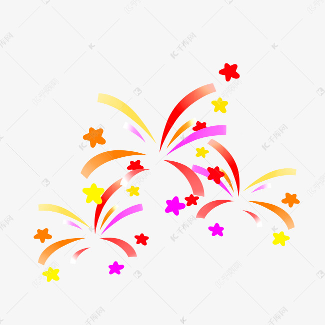 节日燃放烟花礼花庆祝卡通
