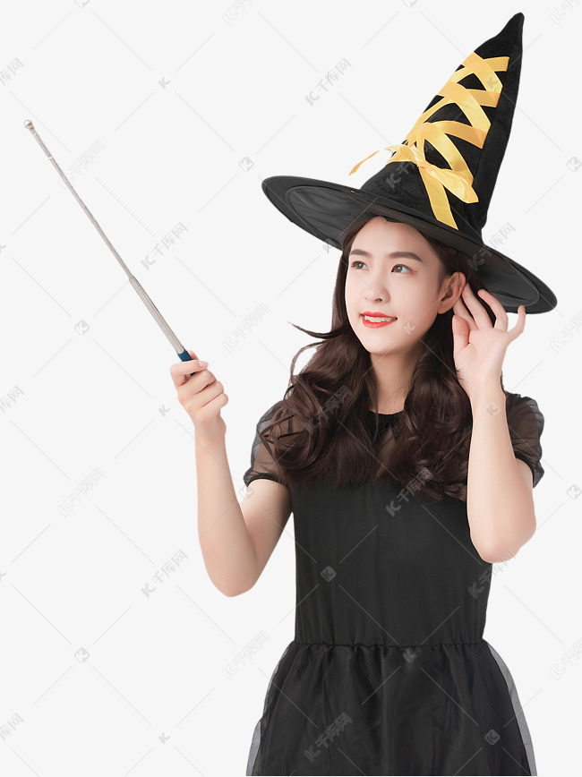 万圣万圣节魔法棒小女巫