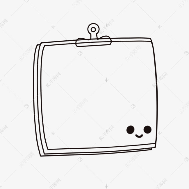 黑白简约便签边框素材图片免费下载-千库网