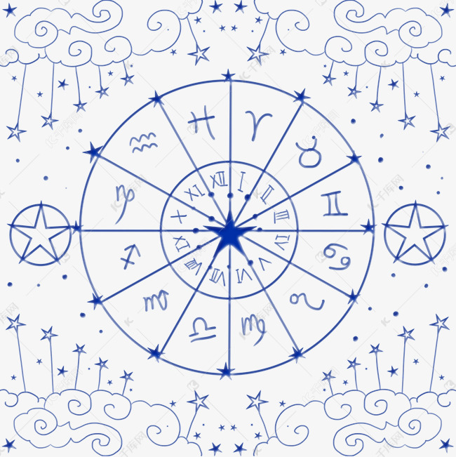 潮流克莱因蓝蓝色圆形星座占卜星