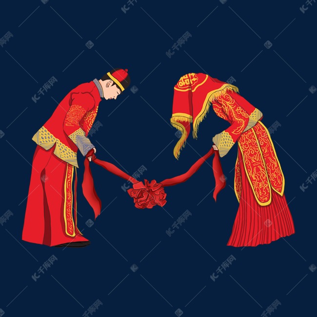 中国风古风拜堂成亲新郎新娘