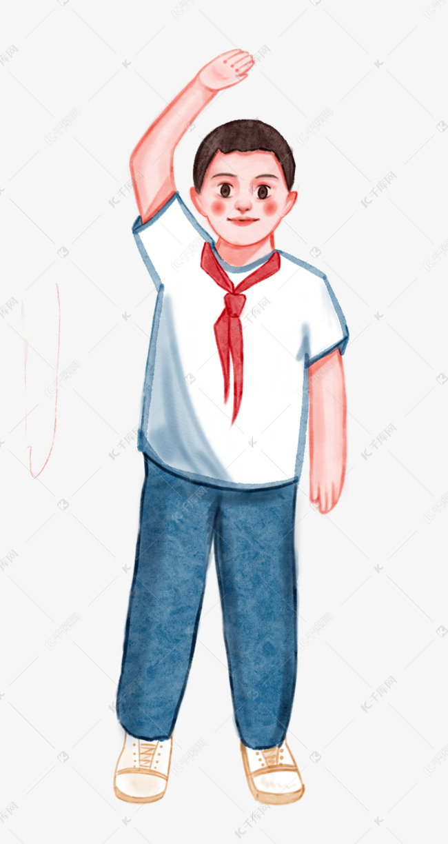 学生敬礼男孩男学生