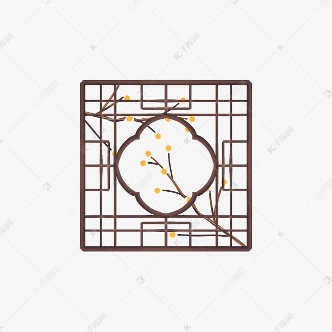 方形中式窗格中国古风窗户