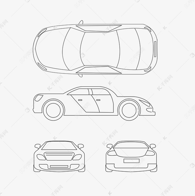 汽车线描三视图