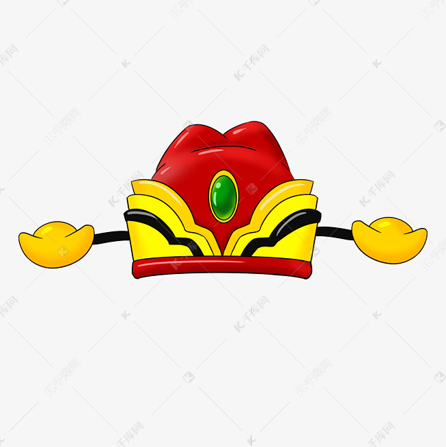 新年金元宝装饰财神帽