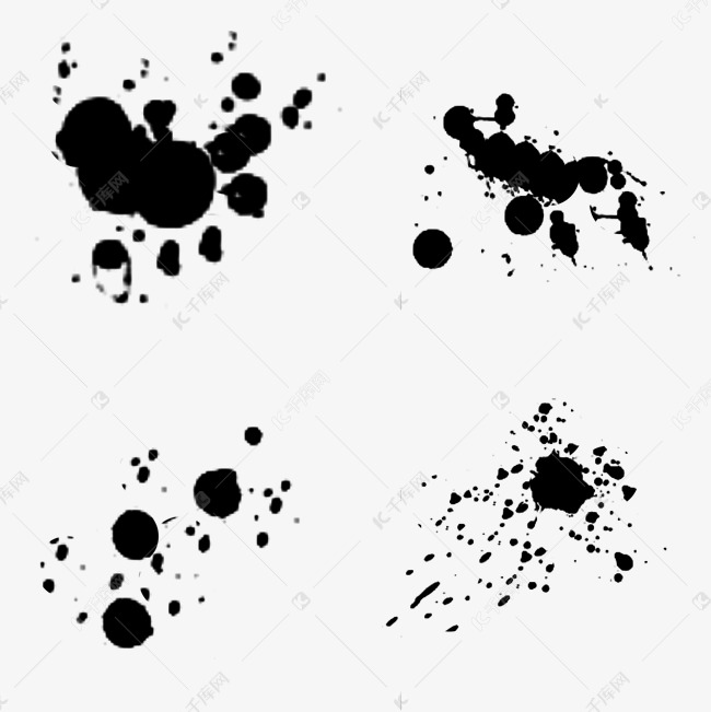 喷溅水墨墨迹墨点笔刷笔触合集