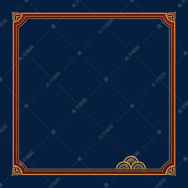 中国风古典花纹浮雕边框文本框