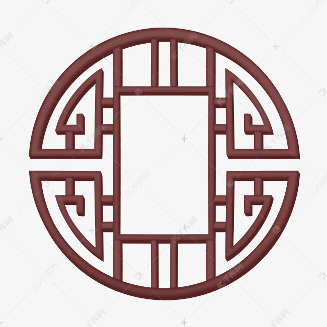 中国古风雕花镂空窗户边框