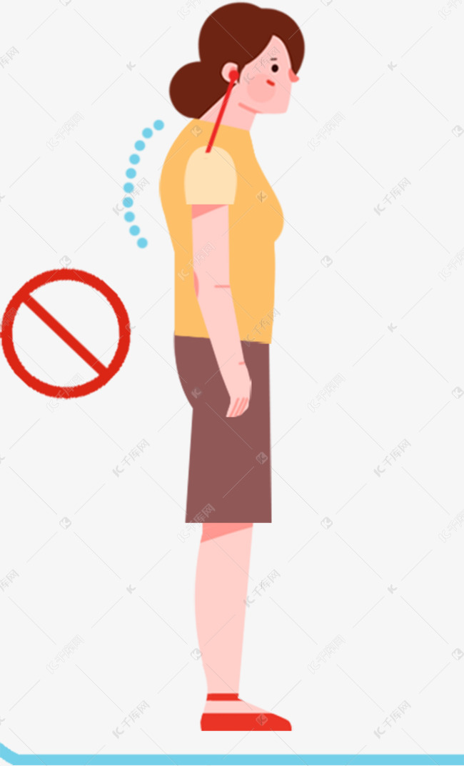 世界保健日护颈人物错误站姿