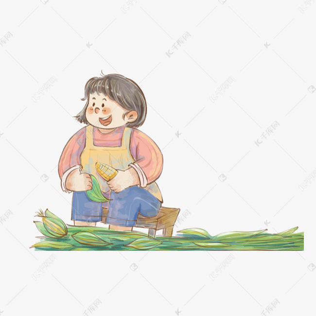 世界粮食日剥玉米女人