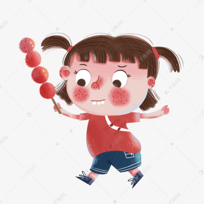 小女孩手拿糖葫芦