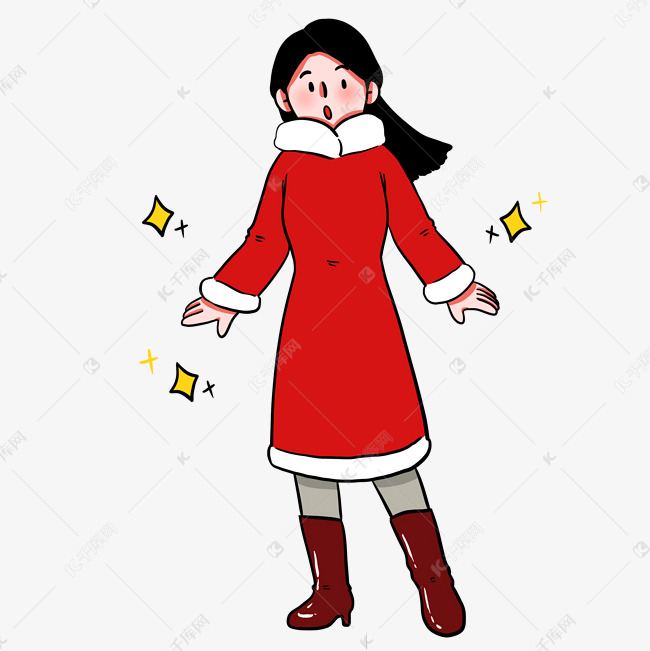 过新年穿新衣女孩春节