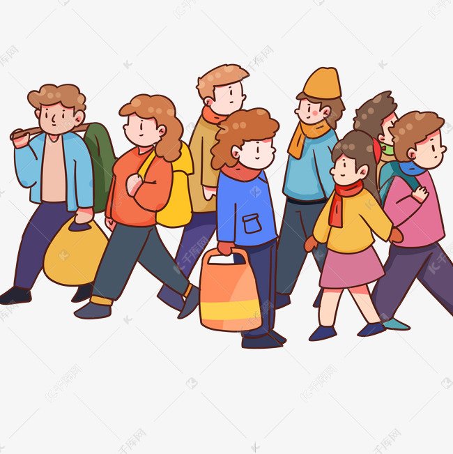 新年春节过年回家春运人来人往