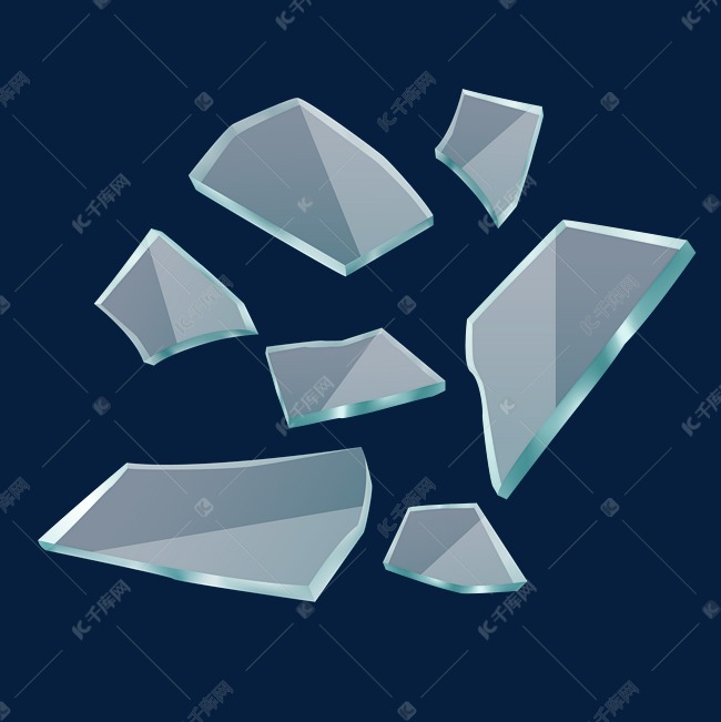 玻璃破碎漂浮素材图片免费下载-千库网