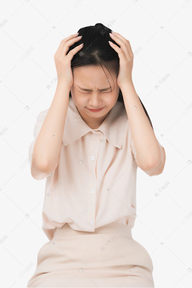 女孩烦躁不开心