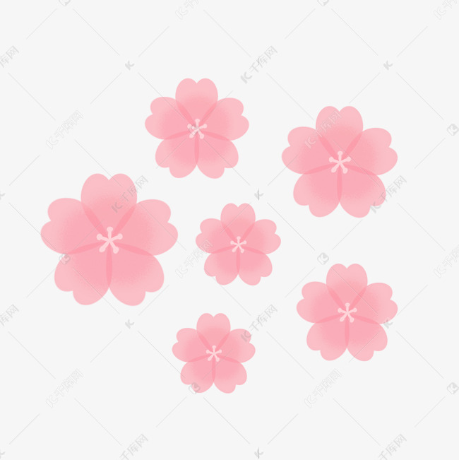 可爱粉红色花朵飘散贴纸
