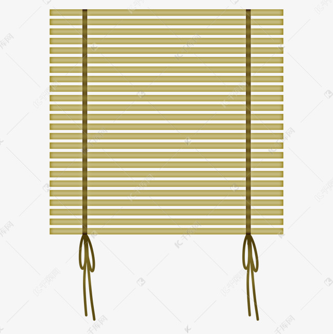 青黄色古风中国风帘子竹帘