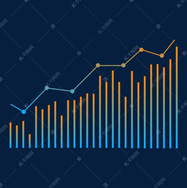 股票股市走势图渐变趋势图表