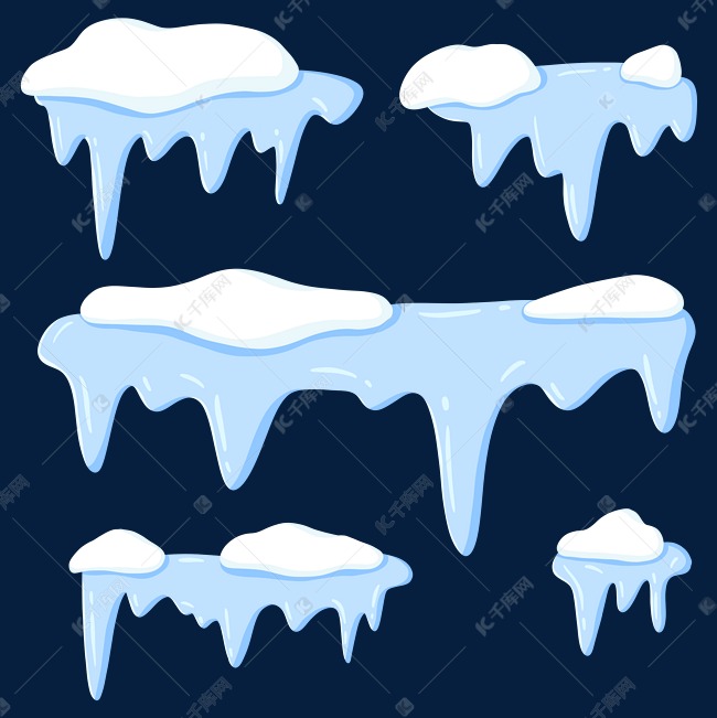 冬季冰柱积雪冬天冰棱结冰