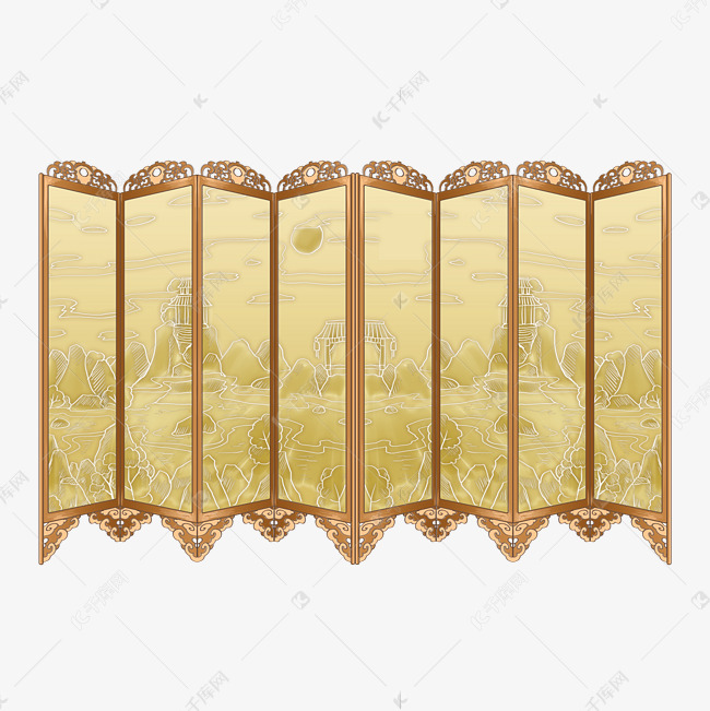 古代厅堂屏风