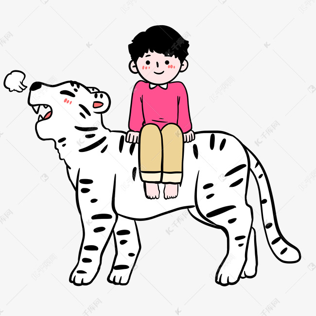 虎年骑虎男孩春节新年