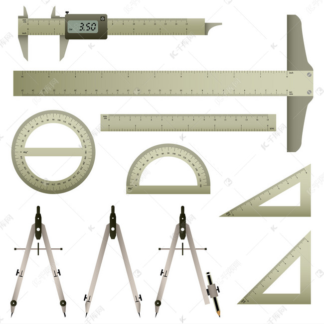 Mathematics Measurement Instrument素材图片免费下载-千库网
